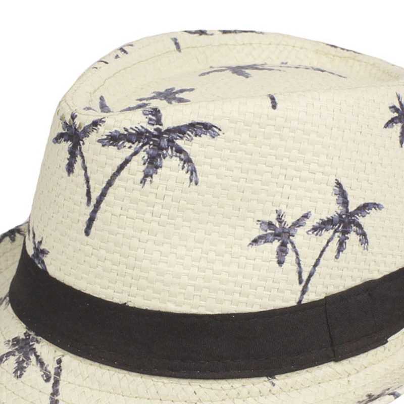 Sombreros de ala ancha Sombreros de cubo Sombrero de paja para niños de verano Sombrero de bebé impreso Niño para niños Panamá Sombrero de jazz Sombrero de playa para sol al aire libre J240305