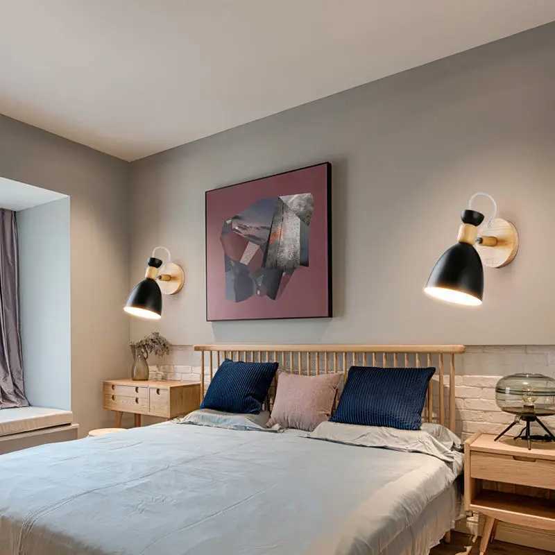 Applique murale moderne Simple en fer, luminaire artistique en bois E27, lampe de chevet pour chambre à coucher, salon, escalier, allée