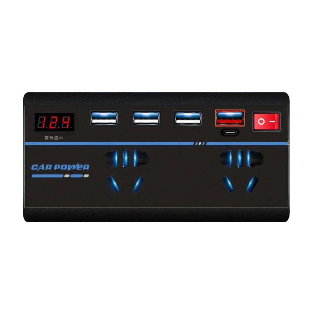 Onduleur 200W 12V DC à 110V/220V AC, convertisseur de Type Station de voiture, charge rapide automatique, adaptateur USB Inv S4u8