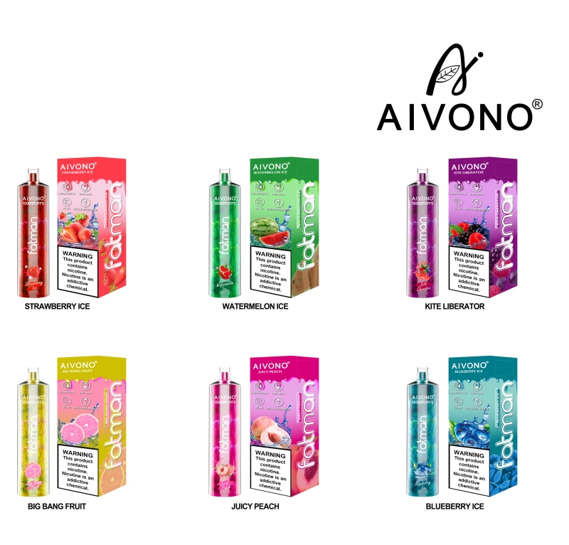 Aivono Fatman Puff 15000 Puffs Vape Disponibla elektroniska cigaretter 24 ml Förfylld POD Mesh Coil 600mAh Uppladdningsbar batterin Crystal Bar Shisha 15000