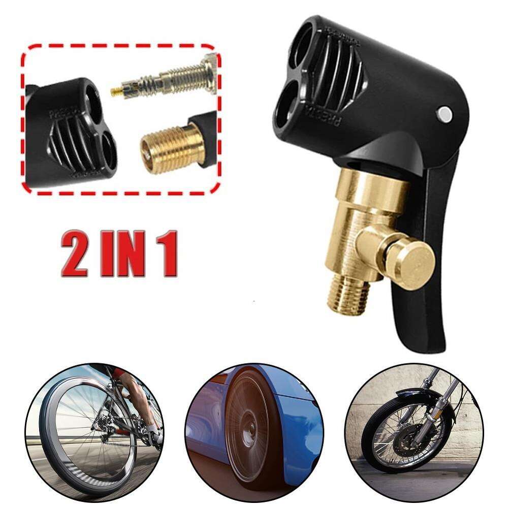 New 2 In 1 Truck Tire Car Iator Pump Air Vae Clamp Nozzle Motorcycle Tool Vent Iatable Joint Bike Mouth Frenc A4x0