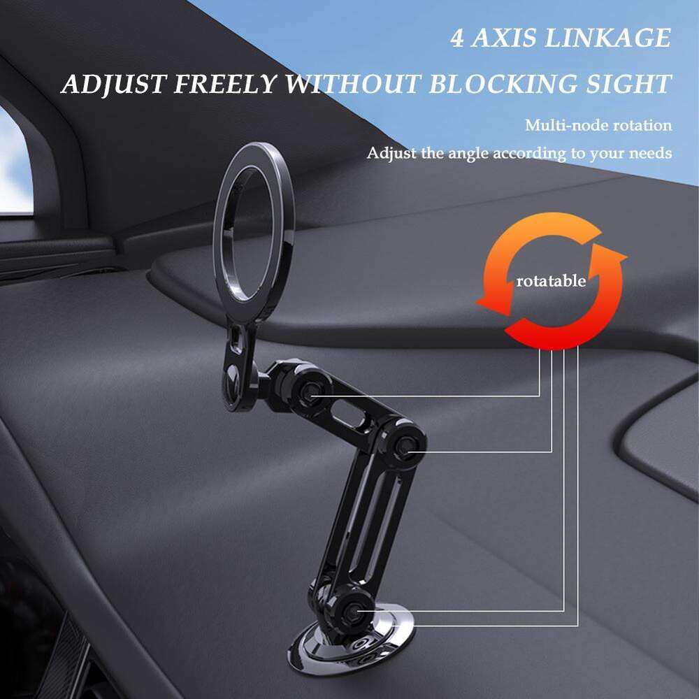 New Universal Portable Folding Magnetic Car Holder 360 Rotation Bracket Auto Retractable Phone Clamp For Iphone Samsung