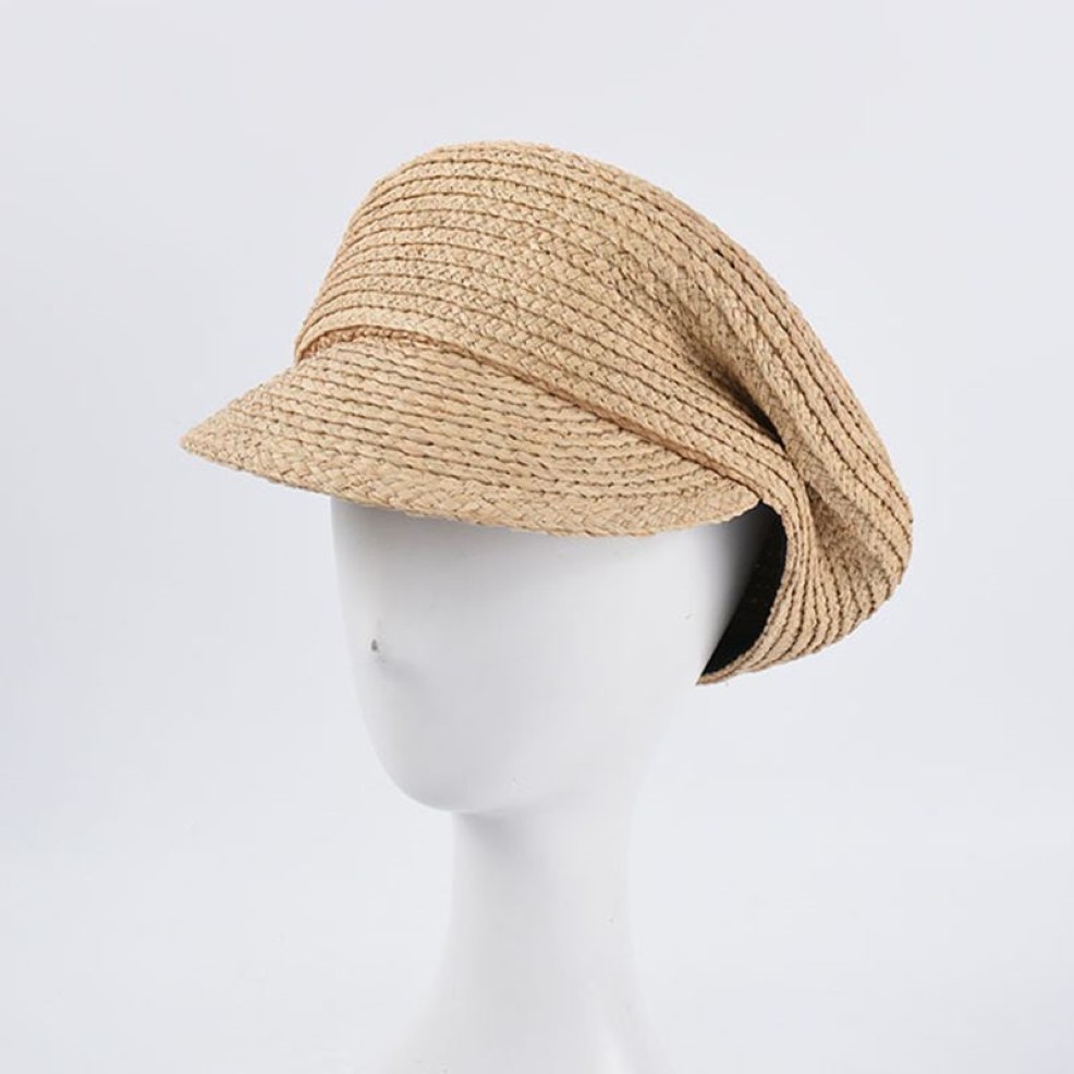 nuova femmina retrò design pieghettato cappello da strillone donna protezione solare cappelli ottagonali eleganti berretti da tea party donna baker boy cappello i Y2248m