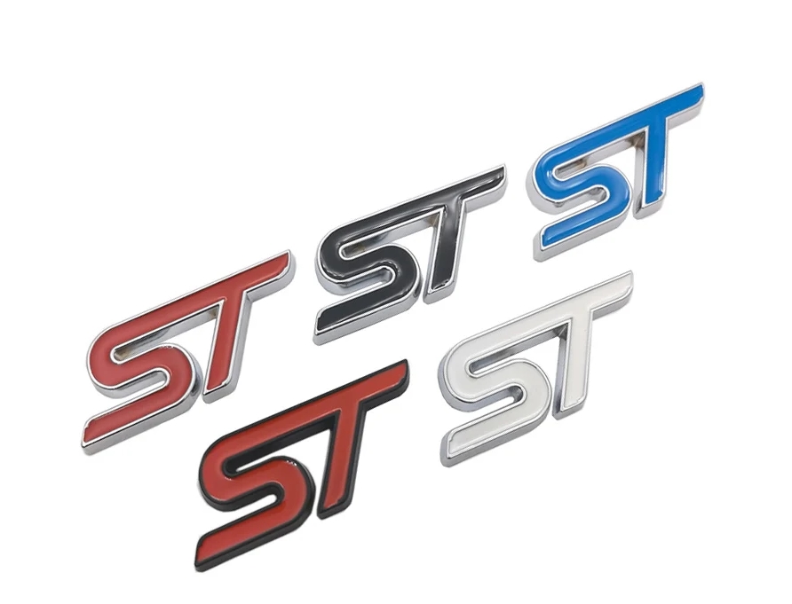 Metal Red Blue St Front Adhesive Sticker Car Head Grill Emblem Badge Chrome Sticker för Ford Fiesta Focus Mondeo Auto Car Styling