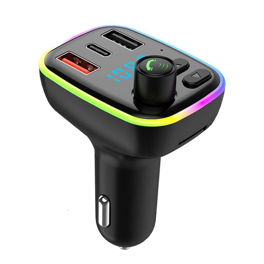 Yeni MP3 Çalar Bluetooth Alıcı Hızlı Araba Verici FM Çift Port Light Renkli USB 12-24V Şarj Ambie U0S0