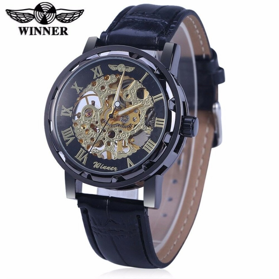 Winner Manual Hollow Mechanical Watch Foreign Trade Cross-Border Mens Watch One Piece Drop Wristwatches272O