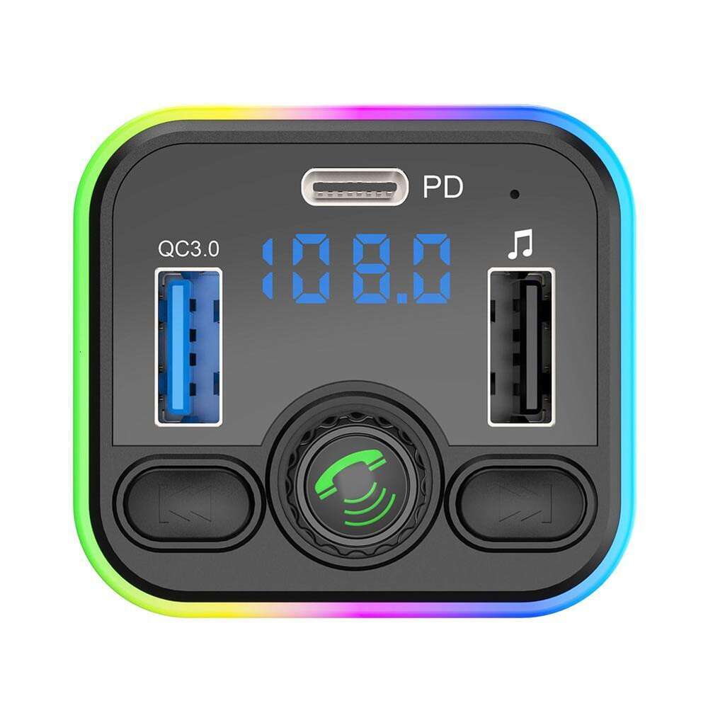 Ny MP3 -spelare med PD Bluetooth Color Atmosphere Light Fast QC3.0 Laddningssändare FM Car Whol D2F4