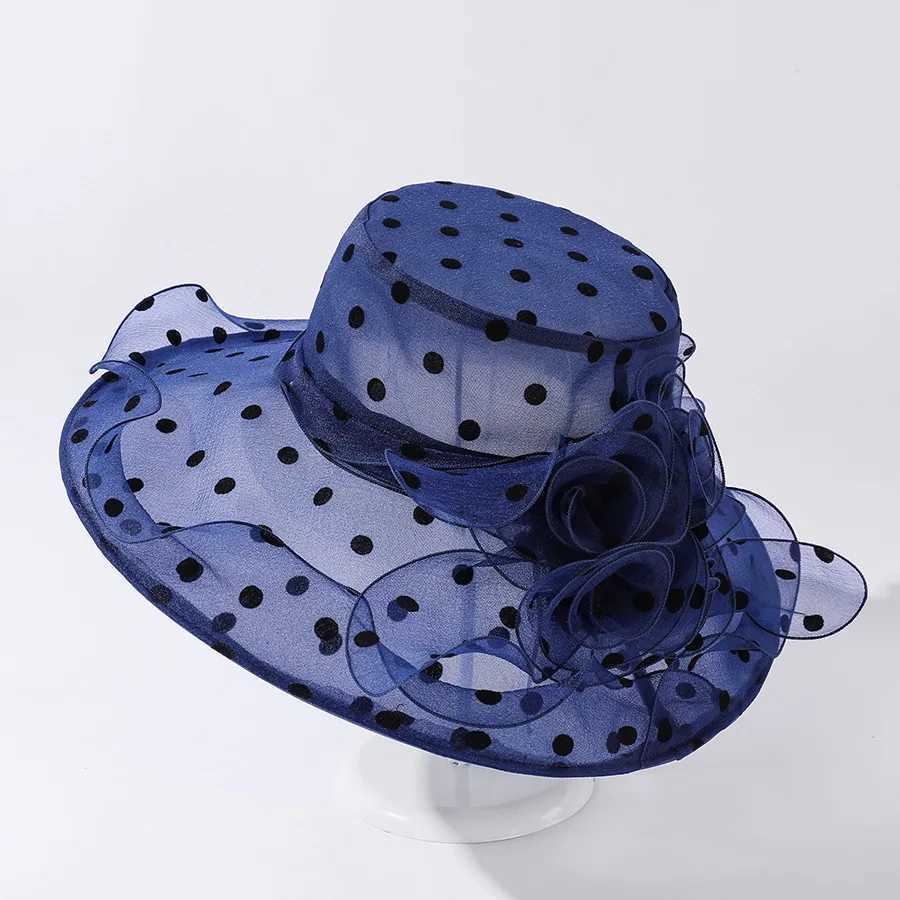 Cappelli a tesa larga Cappelli a secchiello Cappelli caldi da donna eleganti cappelli a secchiello in chiffon cappelli da spiaggia organici traspiranti bombi estivi e cappelli da pescatore soleggiati J240305