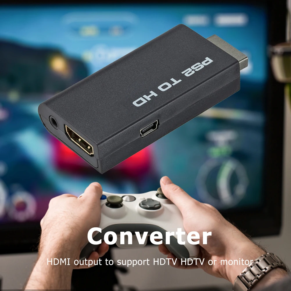 Adaptateur de convertisseur Audio-vidéo 480i/480p/576i, compatible PS2 vers HDMI, avec câble Audio de 3.5mm, prend en charge tous les écrans PS2 sur PC