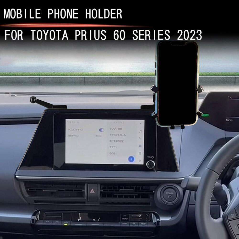 Ny 2-i-1 GPS-innehavare ABS-biltelefon Mount passar 8 och 12,3 tum skärmar för Toyota Prius 60 Series 2023 2024