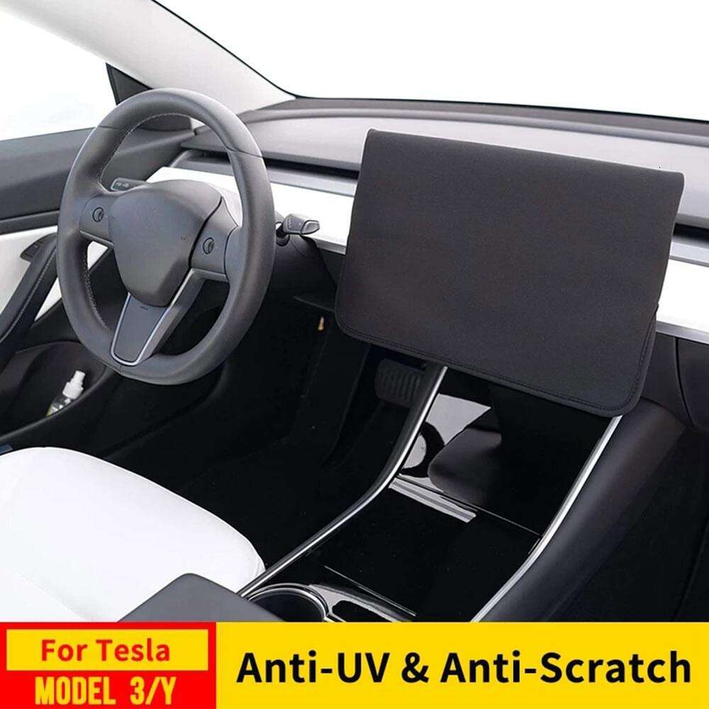 Novo para tesla modelo 3 y console central capa de tela proteção solar caso poeira pára-sol interior do carro accessori i2h7