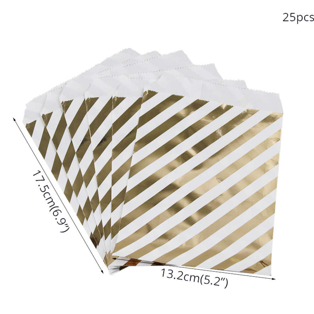 Nuovo 20/25 Pz Oro/Oro Rosa Dot/A Strisce Sacchetti di Carta di Caramelle Snack di Imballaggio Alimentare Di Compleanno matrimonio Baby Shower Decorazione