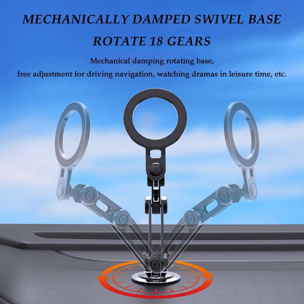 New Universal Portable Folding Magnetic Car Holder 360 Rotation Bracket Auto Retractable Phone Clamp For Iphone Samsung