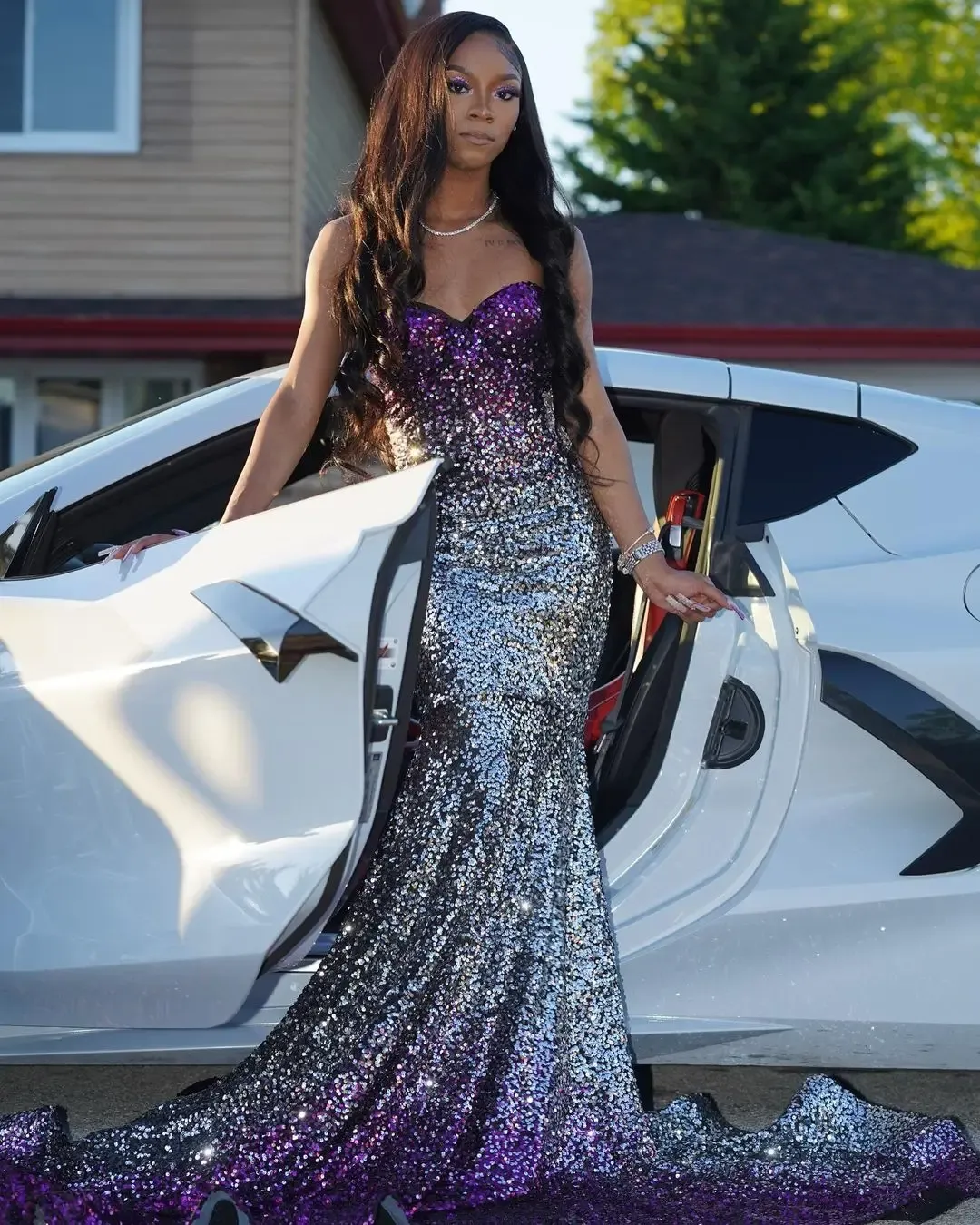 Reflective Sequined Prom Dress Sexy Mermaid Sweetheart Glitters Beads Sequins Long Party Evening Gowns