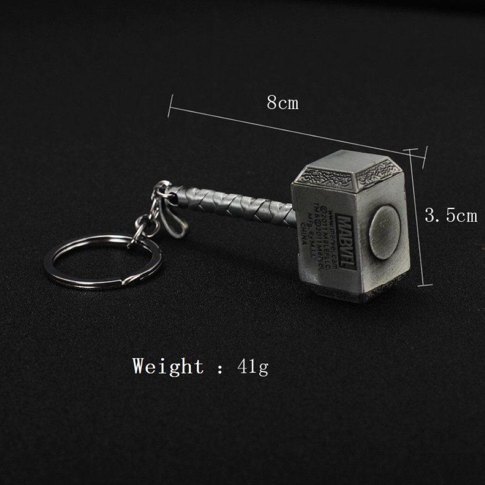 Movie students mens Rocky Accessories Hammer Keychains Quake Metal Key chains gift party Toy Props For Men2099