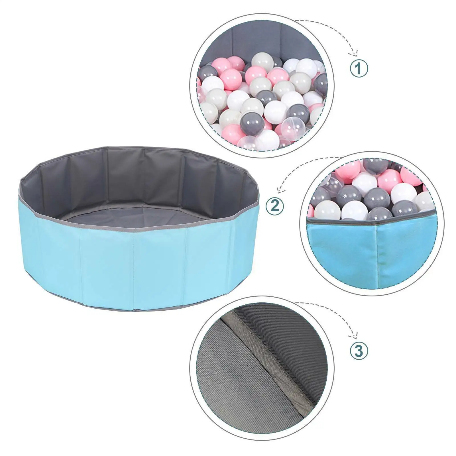 Piscina seca dobrável bola infantil pit ocean ball playpen para baby ball sinue playground brinquedos para crianças presentes de aniversário para crianças 240223