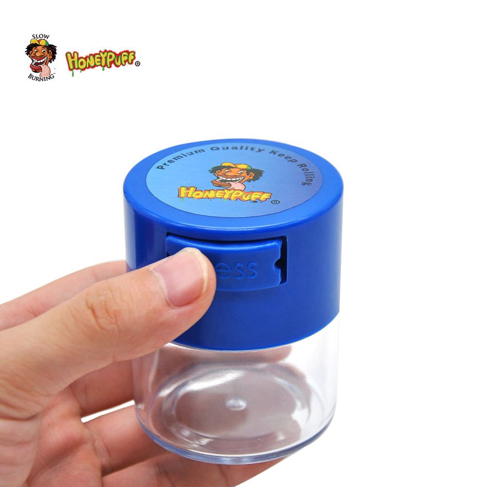 Honeypuff Premium Acrylic Airtight Multi-Use Vacuum Seal Portable Stash Jar förvaringsbehållare 60 ml 135 ml för torrt kaffe tobak och örter förvaringsfodral Nytt