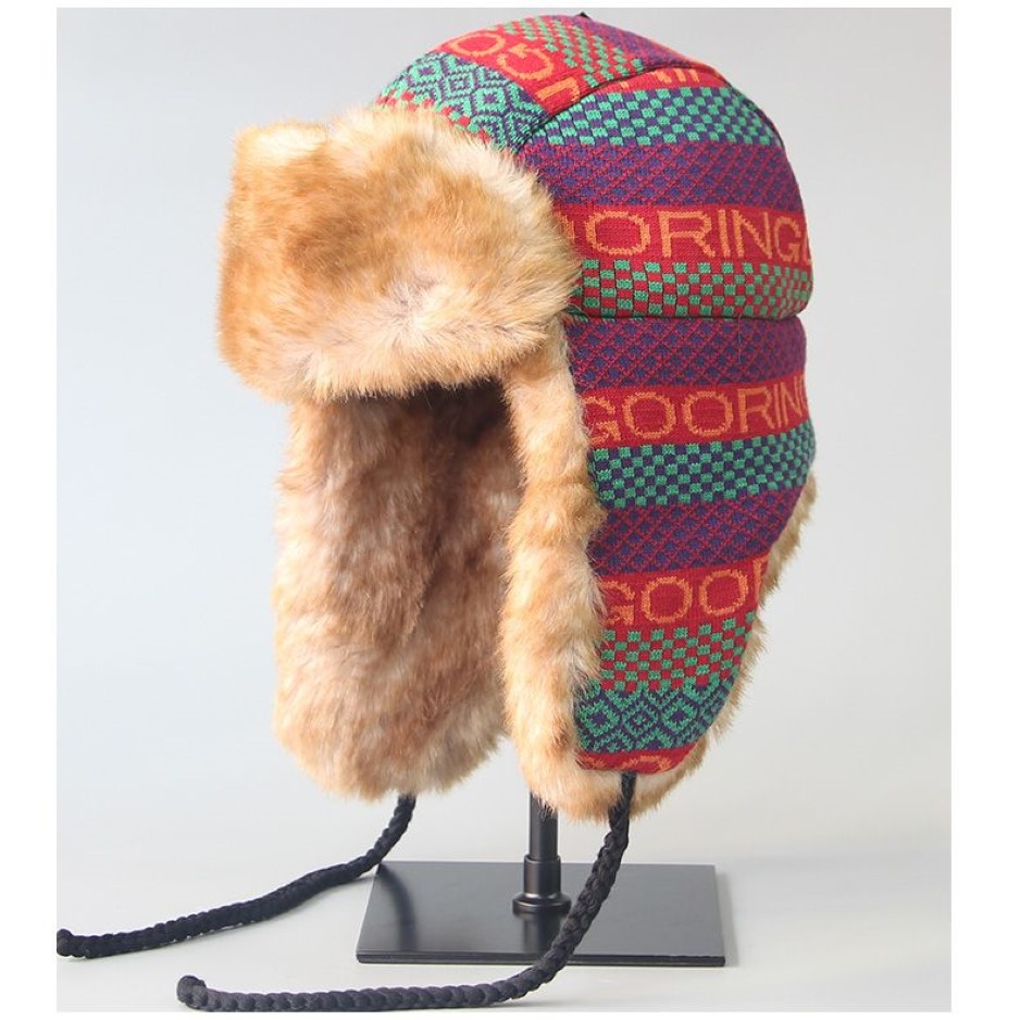 Chapeau de trappeur à carreaux en fausse fourrure d'hiver, chapeau de chasse chaud de Ski, rabat d'oreille de styliste, chapeau de seau à la mode, chapeaux d'hiver New278G
