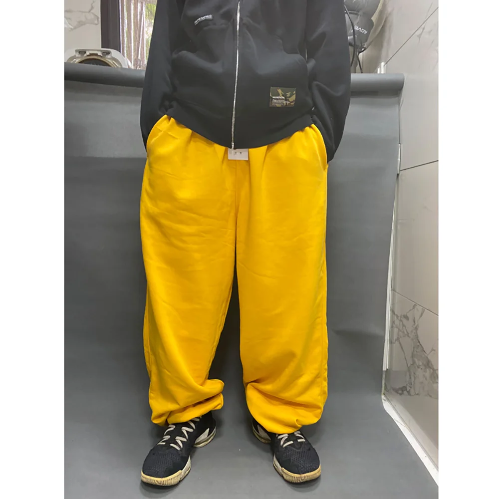 Pantalones de chándal Hiphop de talla grande a la moda para hombre, ropa de calle informal, pantalones harén para correr, pantalones de pierna ancha de algodón, pantalones de chándal, Ropa de baile