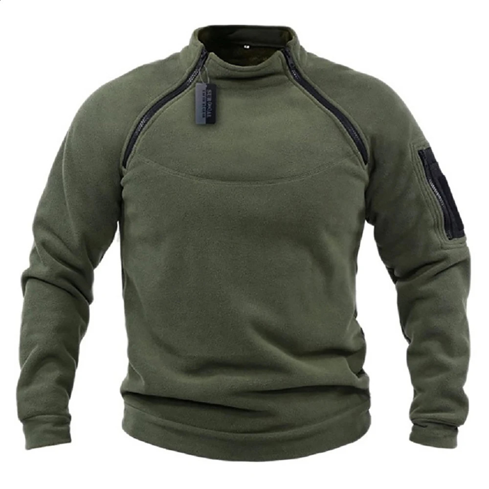 Heren Tactische Hoodies Polar Fleece Jassen Outdoor Winddicht Warme Zijritsen Trui Jas Thermisch Wandelen Militaire Trui Top 240301