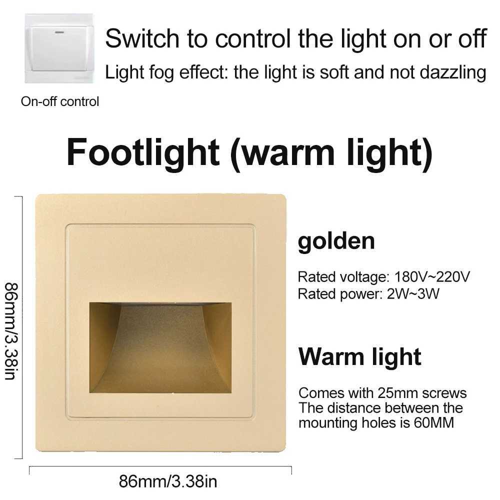 Wandlamp Verzonken led-wandlamp Schakelaar om trapverlichting te bedienen AC85-265V Staplamp Gangverlichting Binnenwandverlichting