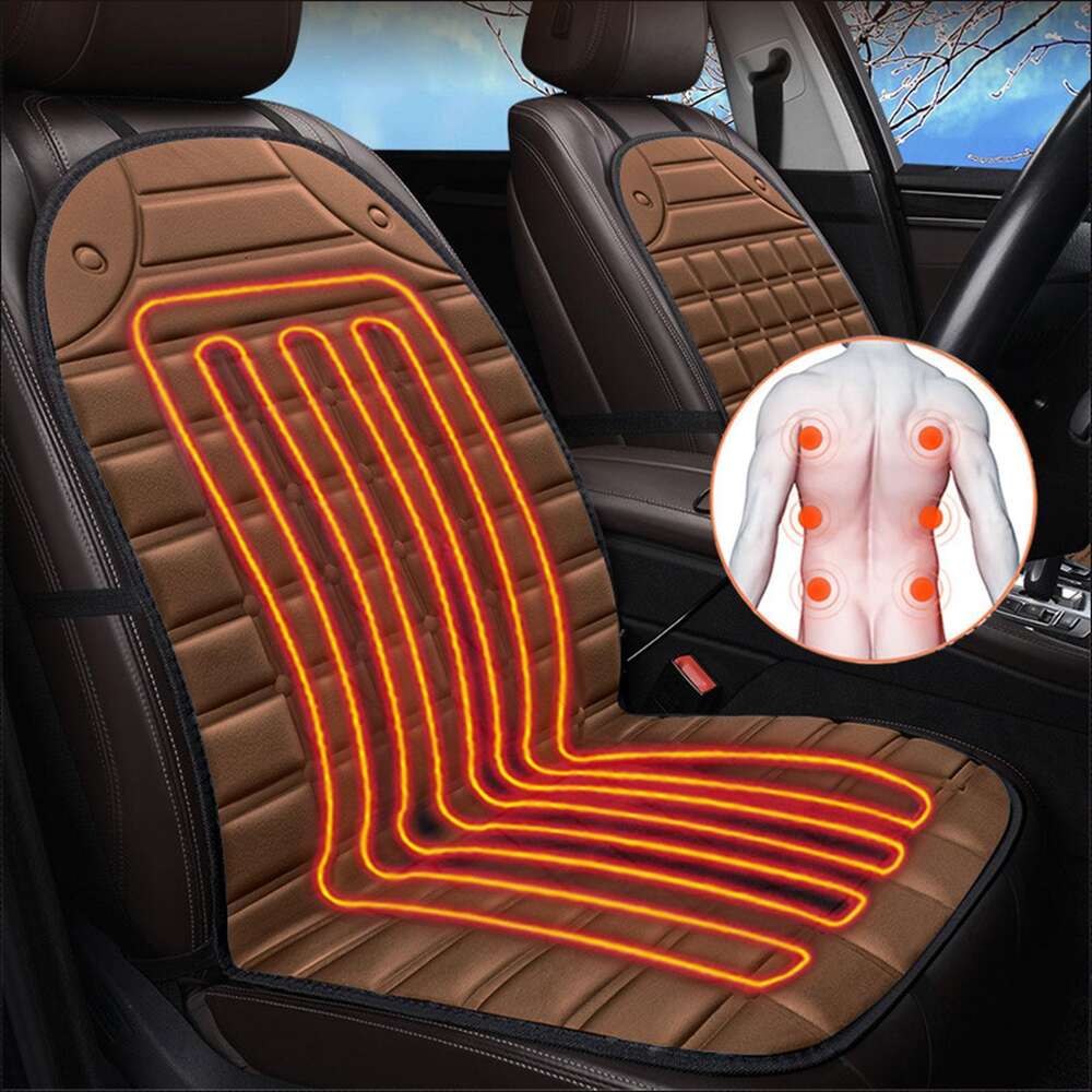 Calentador de 12 V, funda universal para asiento de coche con cojín de invierno con almohadilla de calentamiento rápido