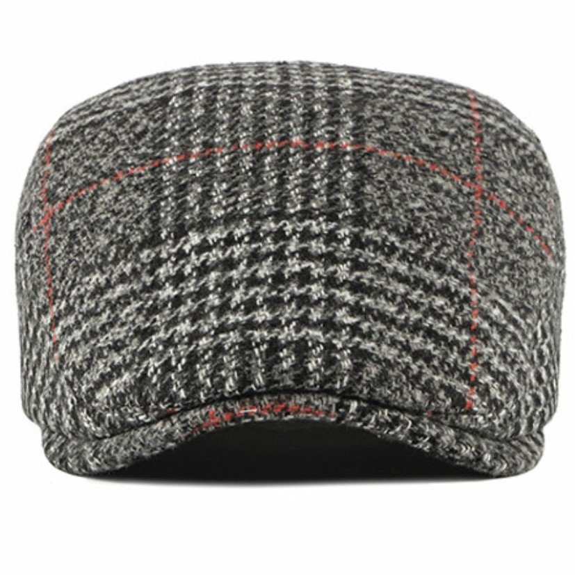 HT2701 Béret casquette automne hiver laine chapeau Vintage Plaid hommes femmes bérets réglable rétro Ivy gavroche casquette plate artiste peintre chapeau 202564