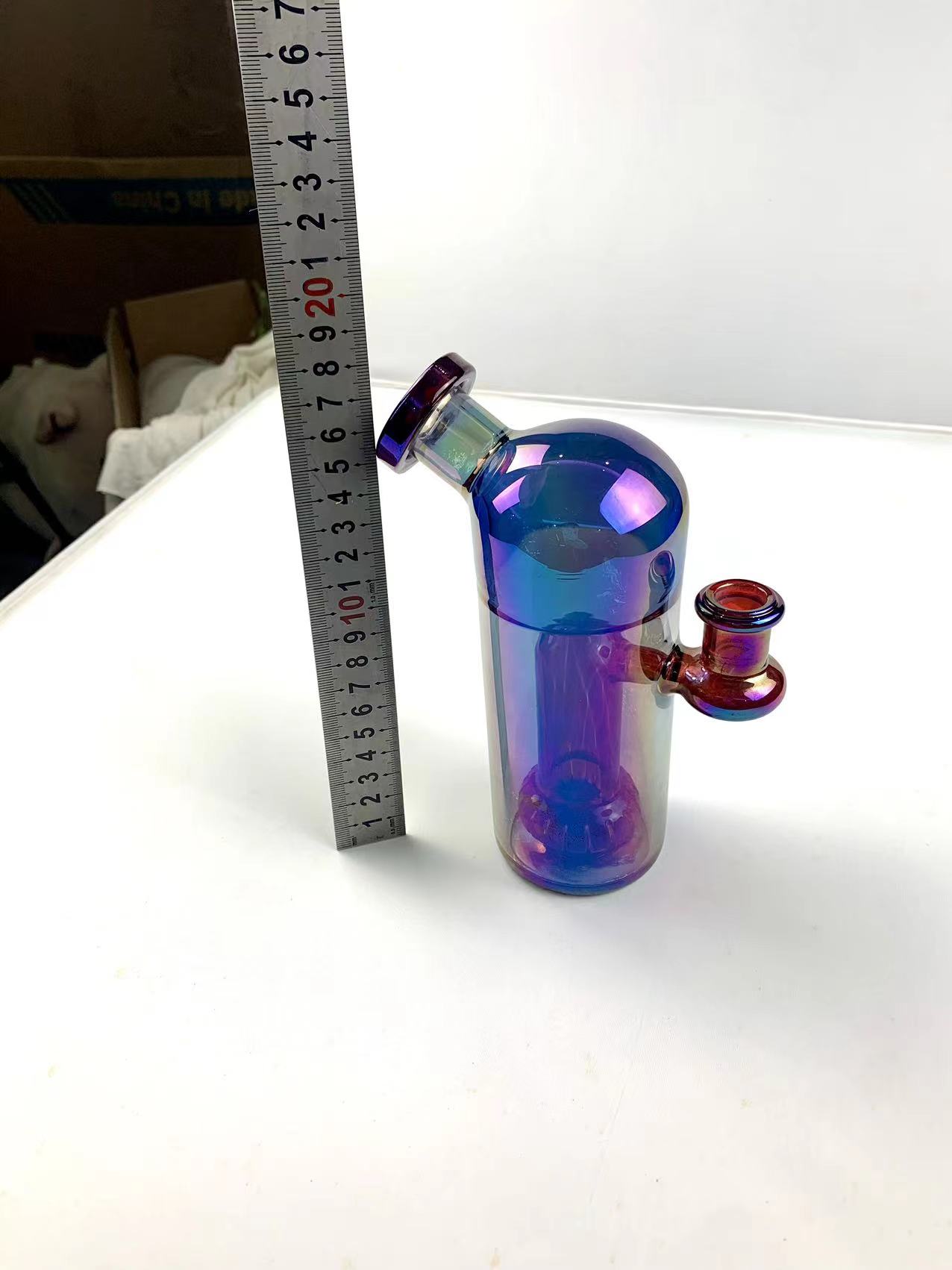 Hookah Grosso Vidro Bong Fab Egg Tubulação de Água Crânio Beaker Dab Rig Bola Reciclador Dobrado Pescoço Rosa Puprle Cor Dab Rig Bong Ash Catcher Gravity Hookah