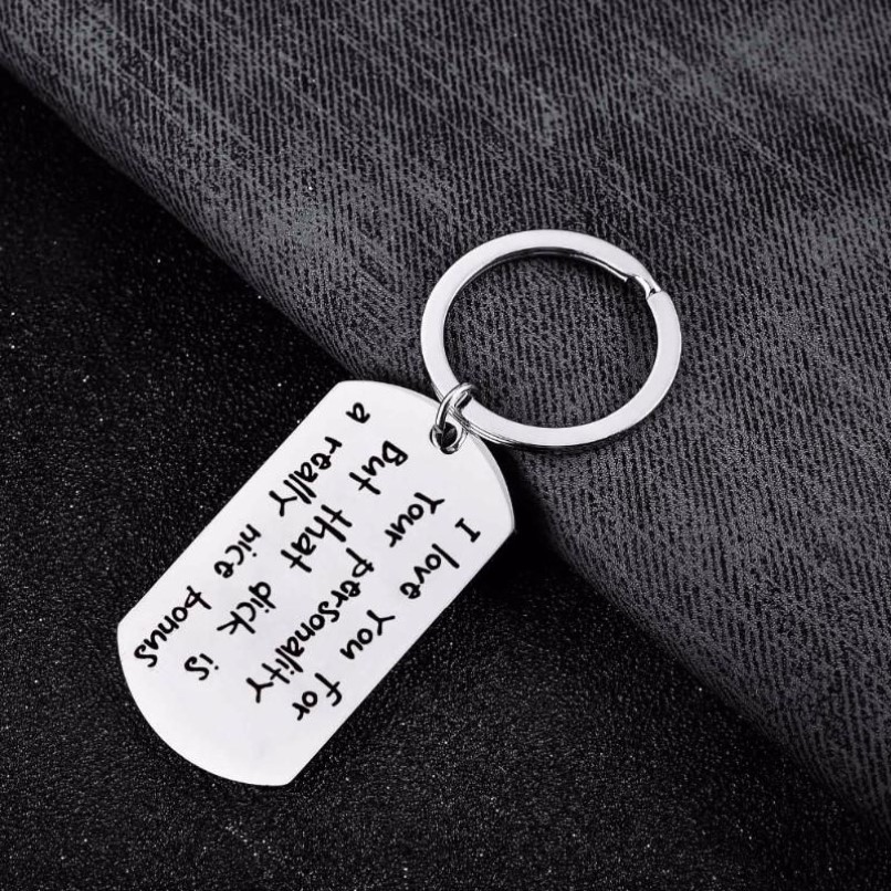 Keychains I love you keychain dog tag 스테인리스 스틸 키어링 부부 여자 친구 남자 친구 아내 남편 키 체인 funn324a