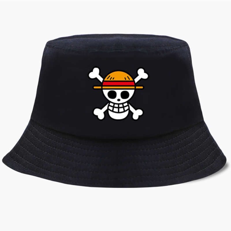 Cappello a secchiello di un pezzo Cappello Panama Cappellino a tesa larga Anime Luffy Harajuku Donna Uomo Cotone Protezione solare esterni Cappelli a tesa larga Q08052694