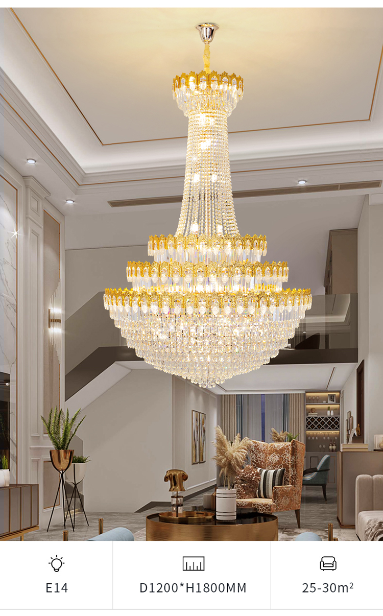 Amerikaanse luxe kristallen gouden kroonluchter hanglampen moderne grote lange hanglampen armatuur thuis villa woonkamer slaapkamer glans binnenverlichting decoratie