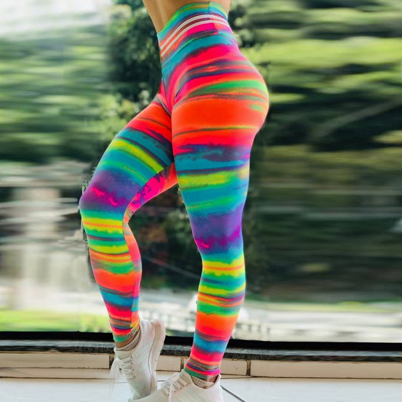 1 pièces Explosions européennes et américaines tissées impression numérique pantalons de Yoga pour femmes vêtements de Yoga pantalons pour femmes Leggings femmes