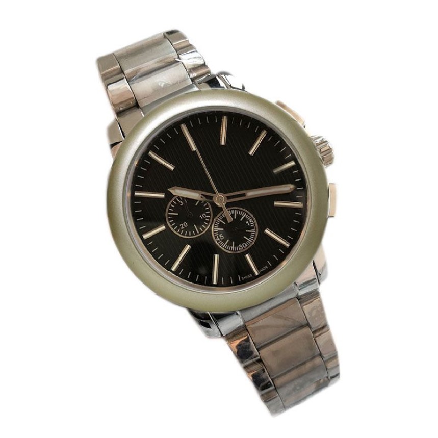Mens Watch Chrono chronograph all working Stainless Steel Black Dial Quartz movement watches for men designer montre de luxe wrist317T