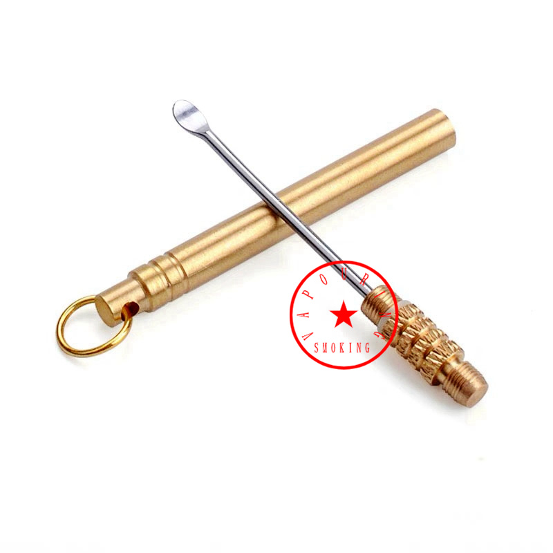 Latest Mini Smoking Brass Herb Tobacco Spice Miller Dabber Spoon Storage Bottle Stash Seal Case Portable Waterproof Pocket Snuff Snorter Sniffer Snuffer Holder