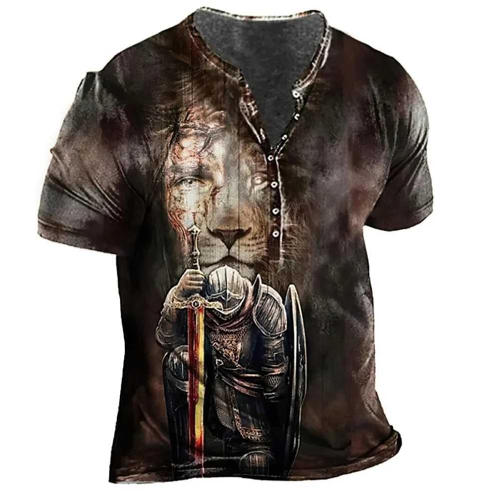 Men's T-Shirts Vintage Mens T-shirts 3D Printed Ship Short Sleeve Tshirt Oversized Navigation Top Tee Shirt Man Clothes Punk StreetwearL2402