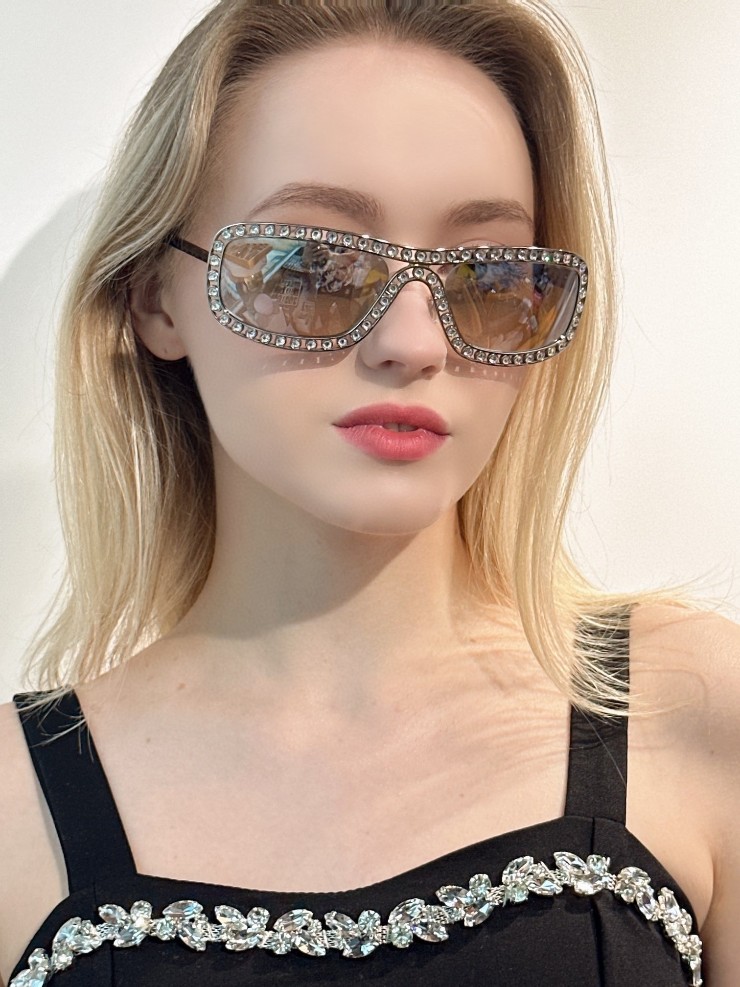 2024 Diamonds Luxury Designer Solglasögon Pilot Goggle Solglasögon med Box For Women Anti-UV400 Top Quality Famous Classic Retro Brand Fashion Sunglasses A7155C