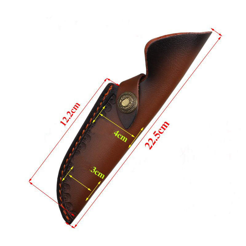 New S2265 Two-layer general-purpose cowhide leather, Leather Knife Sheath for Fixed Blade 4.8 Inch Knives Brown Basket Weave Sheaths with Belt Holder