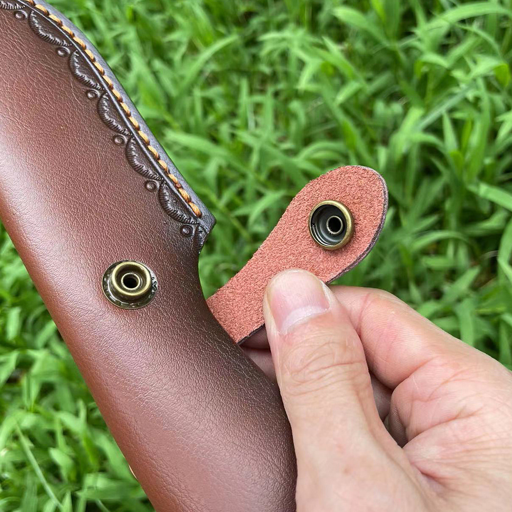 New S2262 Two-layer general-purpose cowhide leather Leather Knife Sheath Straight Knife Holster Knife Blade Cover Belt Knife Case for Hunting Leisure and Kitchen