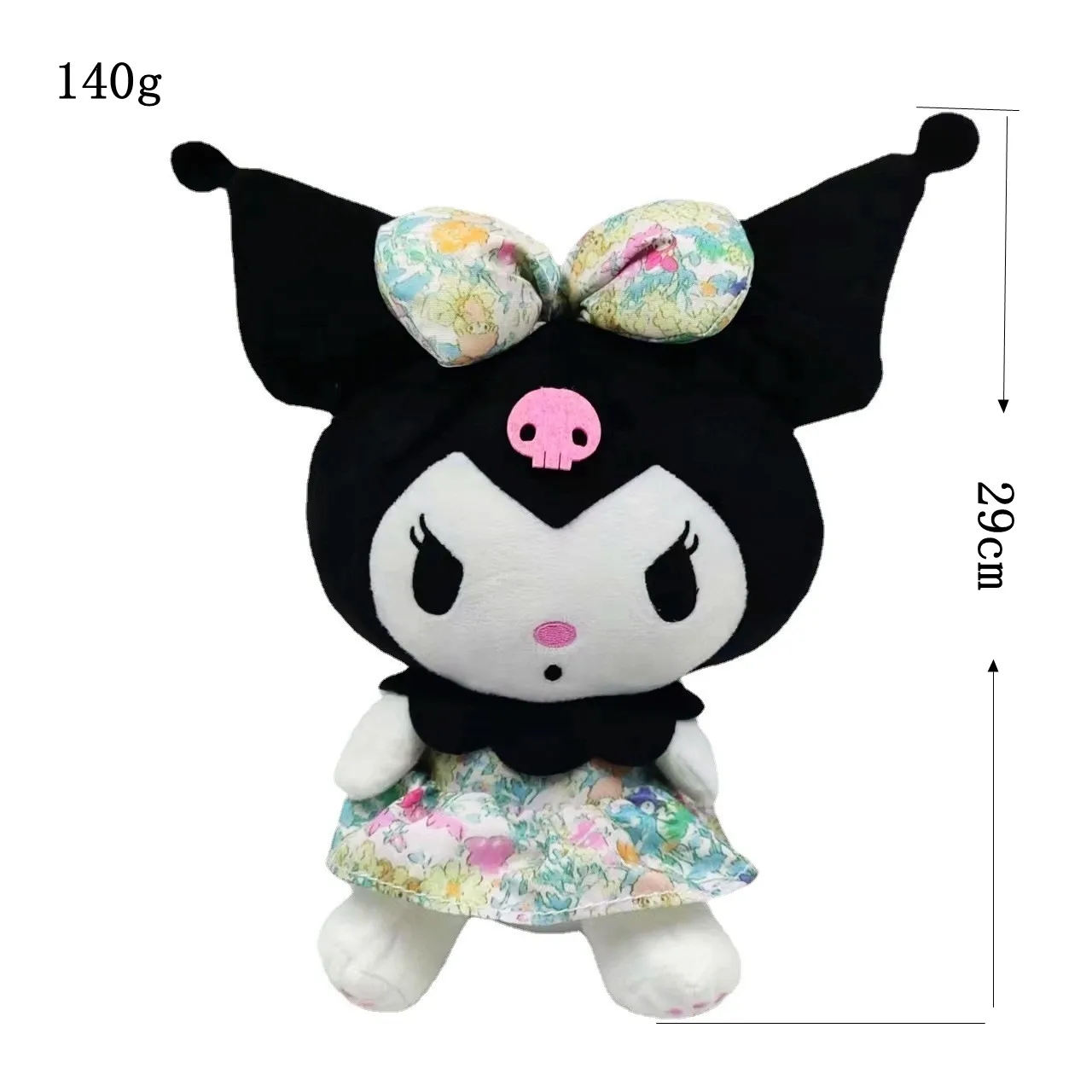 2024 venta al por mayor Anime princesa vestido de Lolita juguete de felpa Kuromi chica corazón lindo pequeño diablo muñeca de trapo