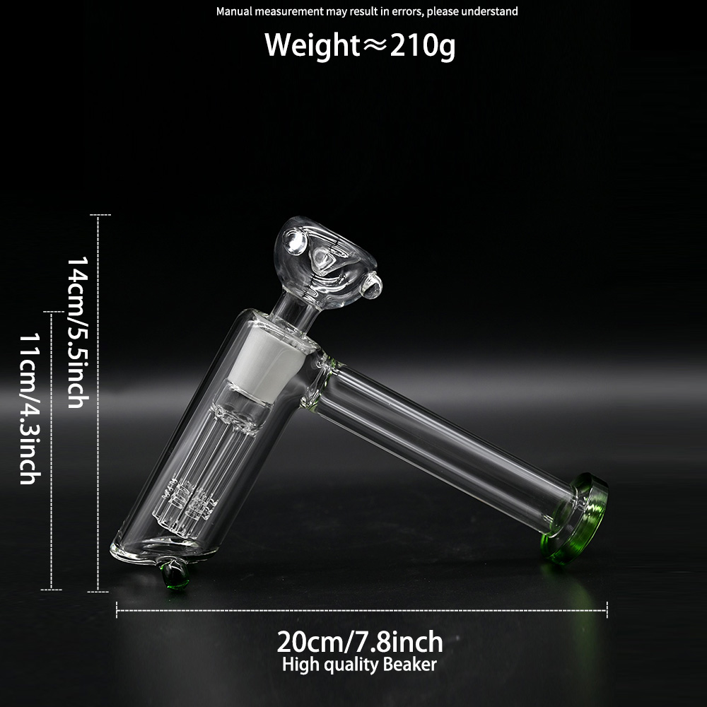 7.9in,Glass Bubbler With Fixed Diffuser Downstem Water Pipe Bongs,Borosilicate Glass Hammer Pipe,Glass Hookah,Hand Painted,