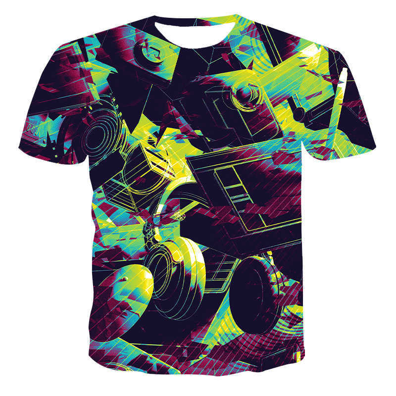 Herren-T-Shirts, geometrisches Design, 3D-Kinder-T-Shirt, Herren-Sommer-Kurzarm