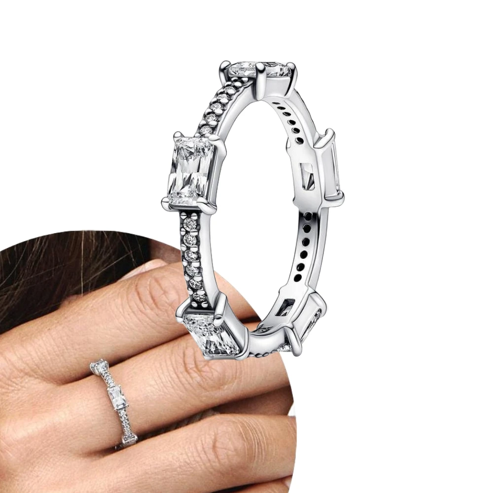 Anillo de eternidad brillante de Plata de Ley 925 para mujer, anillo con amuleto de corona para joyería clásica de moda, envío gratis