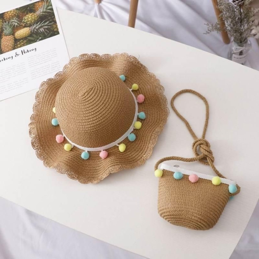 BAMBINI SUN HAT GIRL FASHIO CONCIDO CASUALE CINETTO CUSTO SWEEPPRE tras trasferimento traspirante con la spiaggia dello zaino le ragazze Accessori ragazze 1-7Y1319R