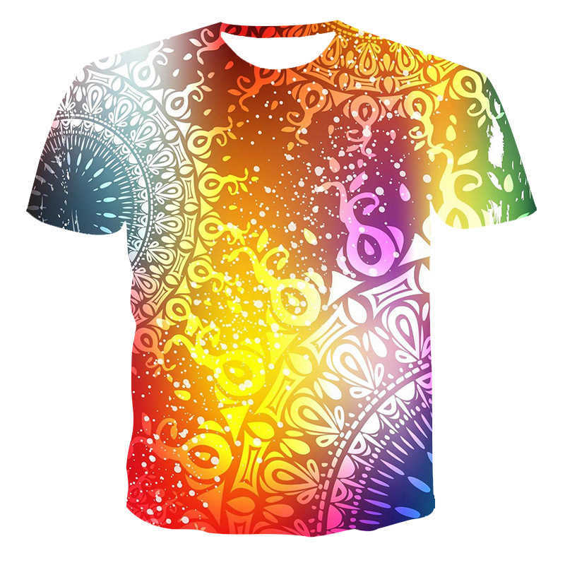 Herr t-shirts geometrisk design 3d barns t-shirt herr sommar kort ärm