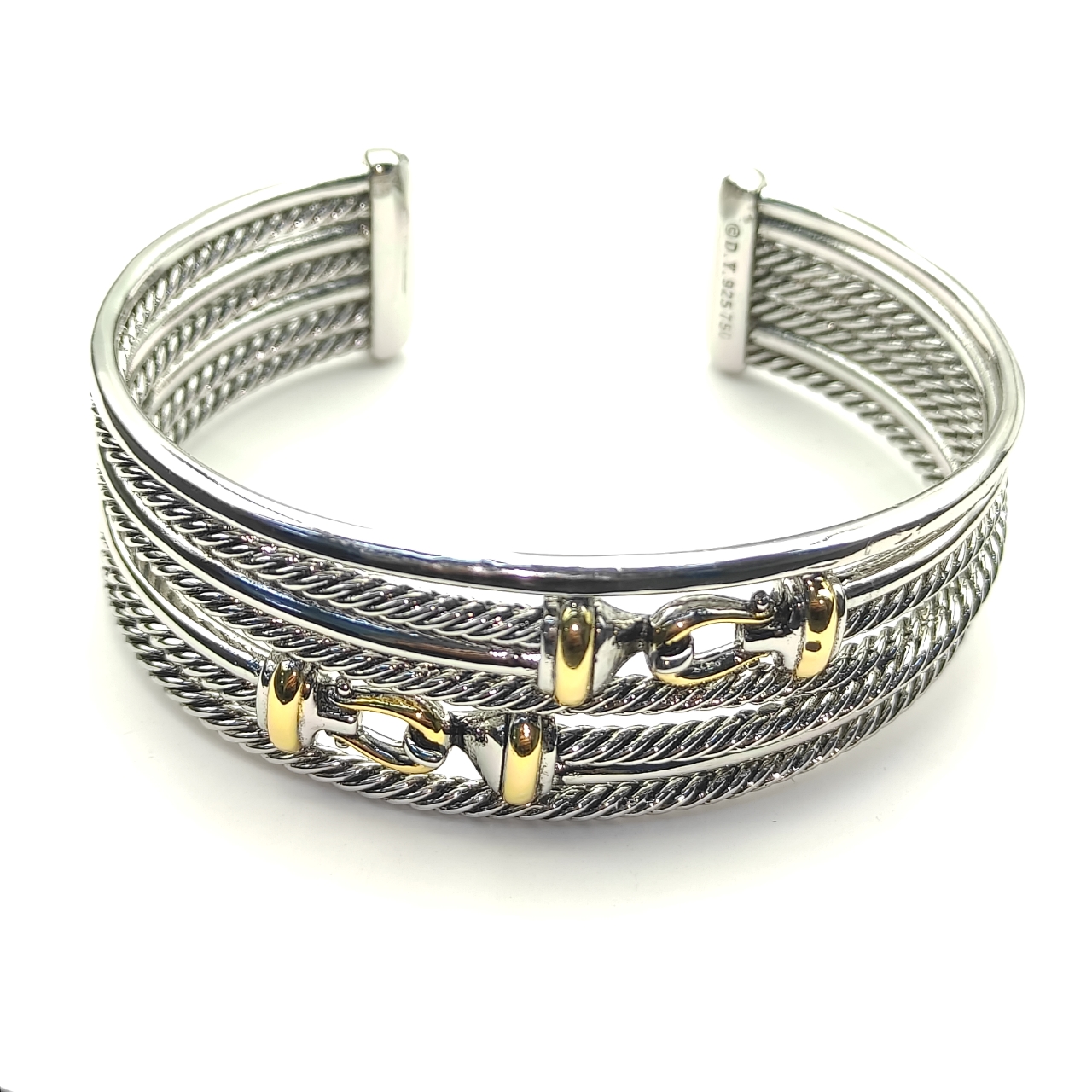 E1176 DY Twisted Bracelet Klassische Luxusarmbänder Designer für Frauen Mode Schmuck Gold Silber Perlenkreuz Diamant Schmuckparty Hochzeitsgeschenk Großhandel Großhandel