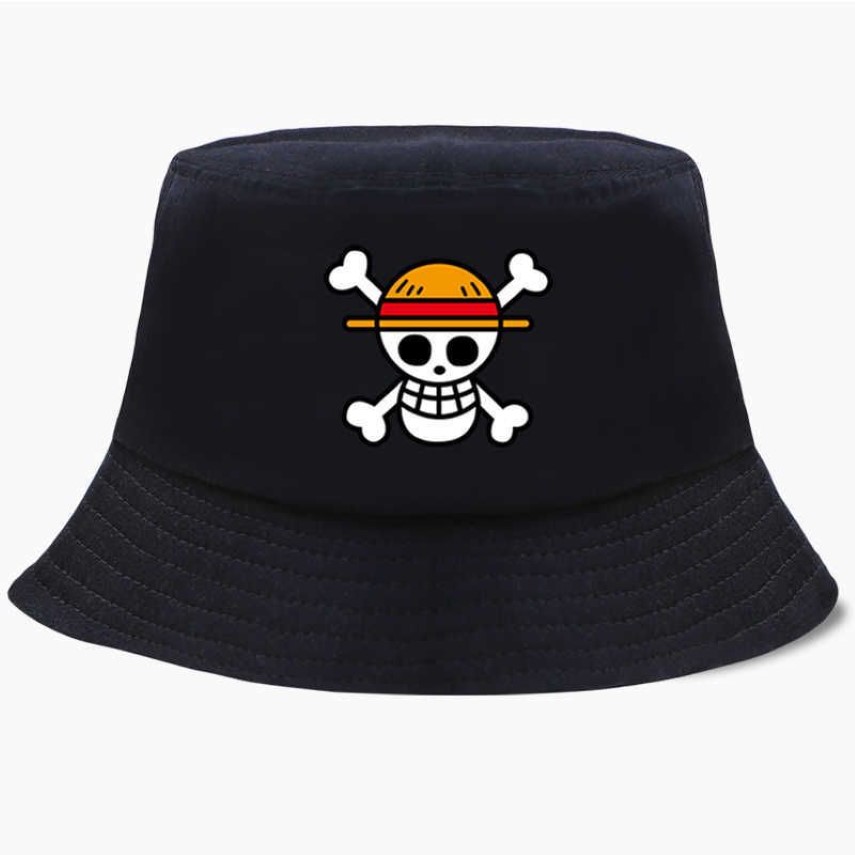 One Piece Bucket Hat Panama Cap Der Piratenkönig Anime Luffy Harajuku Damen Herren Baumwolle Outdoor Sonnencreme Breite Krempe Hüte Caps Q0805269E
