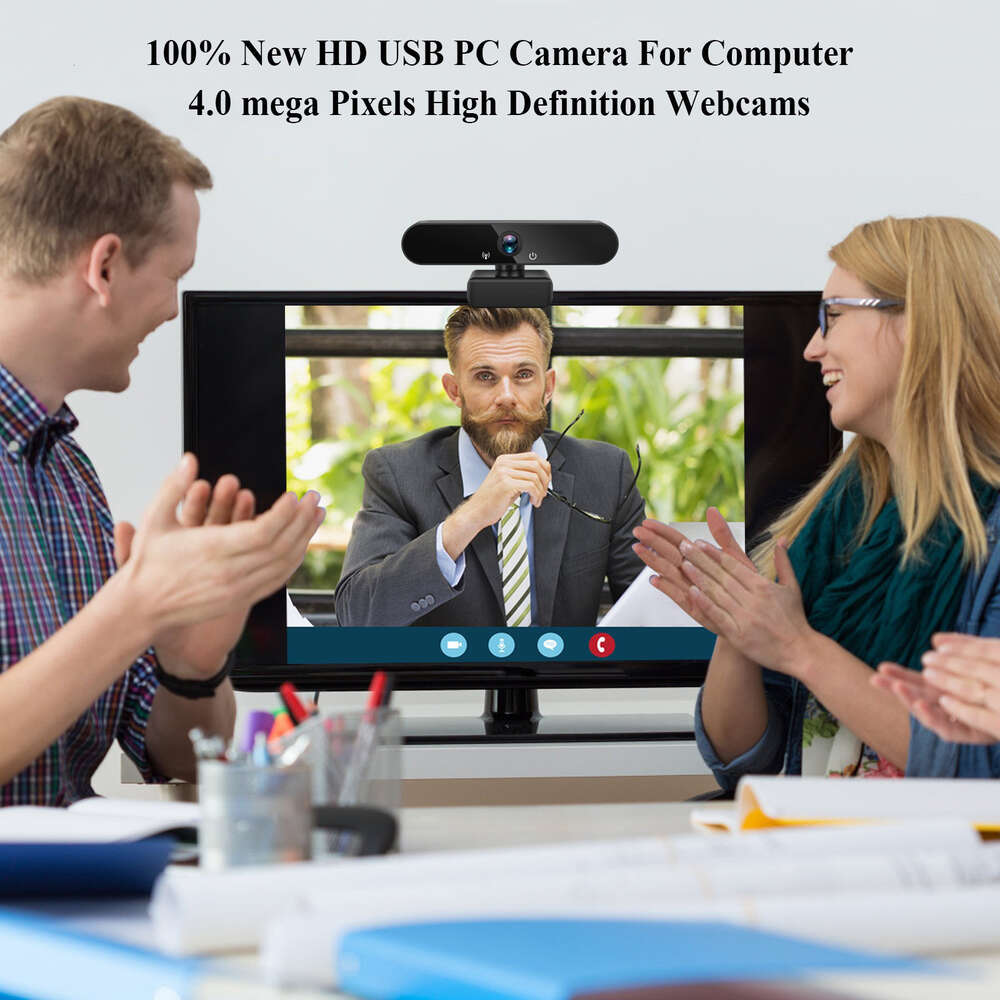 HD-oproepcamera 1080P desktoplaptop met microfoon, online cursus USB-drive gratis