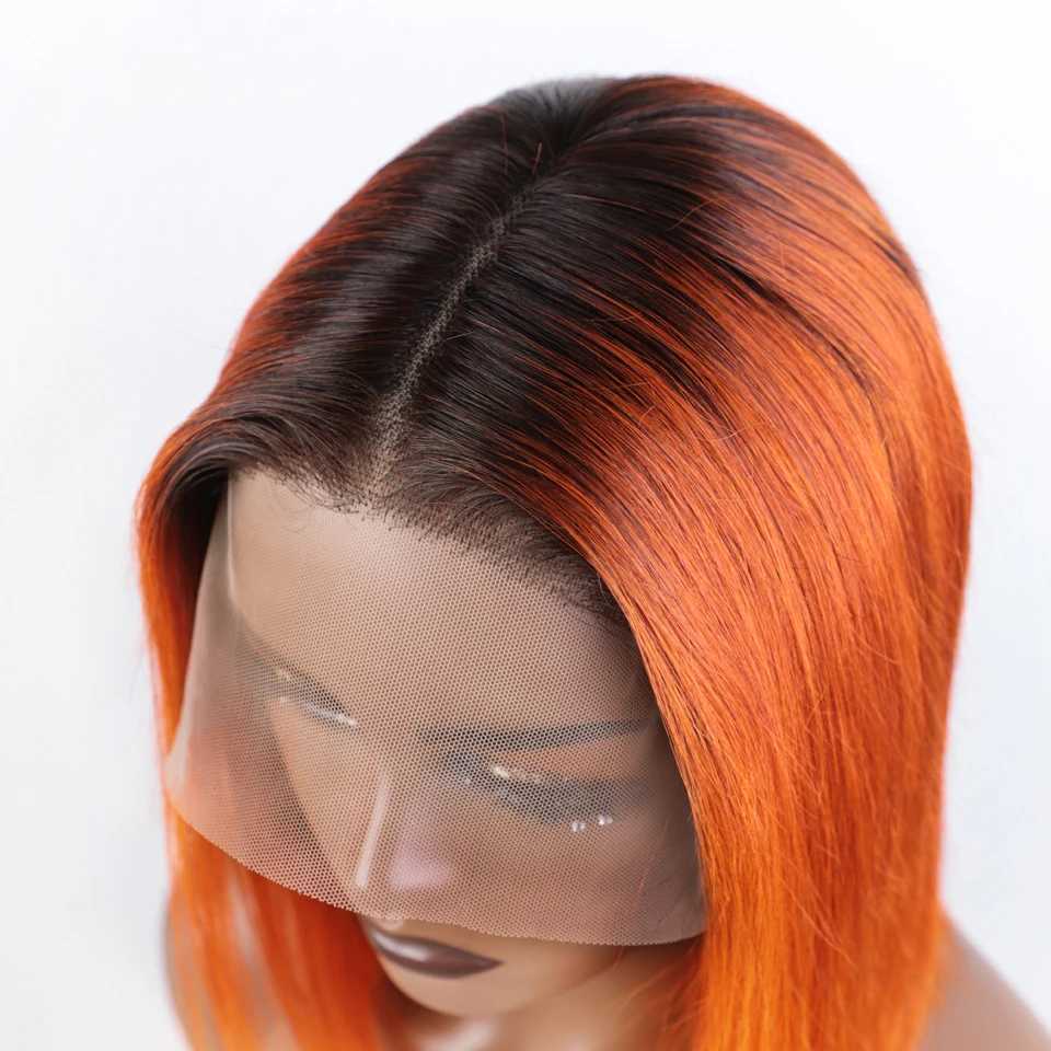 Hair Wigs Straight Bob Wigs Orange Omber Color Straight Short Bob 613 Blond Human hair Lace Wig Lace Front Human Hair Wig For Black Women 240306