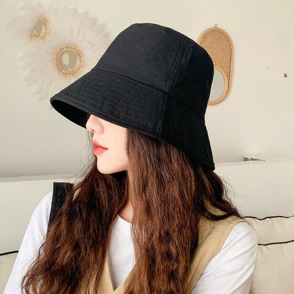 COKK Chapeau Seau Femmes Été Coréen Chapeau De Pêcheur Noir Protection Solaire Casual Dames Chapeaux Japon Style Panama Cap Gorros Flat Top 2200x