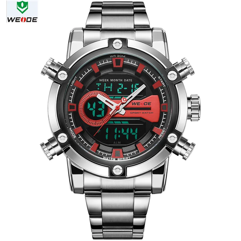 Weide Watch Men Luxury Watch European Men Sports Movement Quartz Movement Adalog Digital DIGITAL DIGRAY WRISTWATCHES MEN